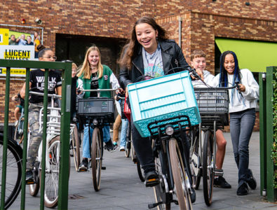 Fietsen op het plein